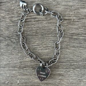 Juicy Couture Silver Heart Charm Bracelet